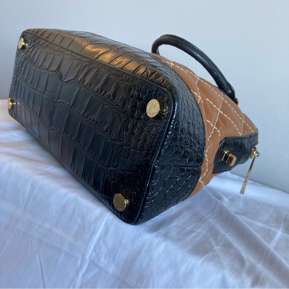 MICHAEL KORS Acorn Croc Quilted Dome Tote Selma Hamilton Raven Jet Set - Picture 9 of 12